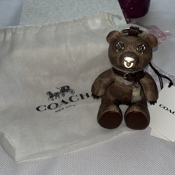 COACH Collectible Bear Bag Charm in Signature Canvas with Dust Bag NWT! - Picture 9 of 9